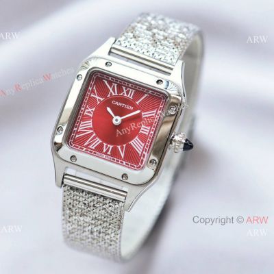 Low Price Copy Cartier Santos-Dumont Watches Quartz Red Dial